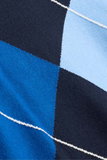 Women - Jumper - check - blue / dark blue