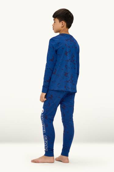 Kinder Buben - Brawl Stars - Pyjama - 2 teilig - gemustert - blau