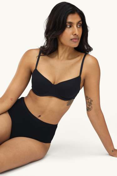 Women - Multipack of 2 - underwire bra - DEMI - padded - gray / black
