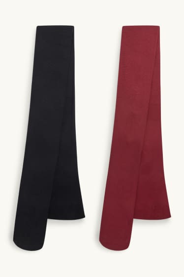 Damen - Multipack 2er - Feinstrumpfhose - 70 DEN - dunkelrot / schwarz