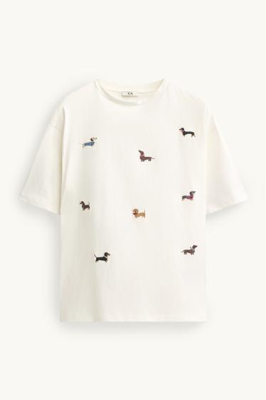 Femmes - T-shirt - crème