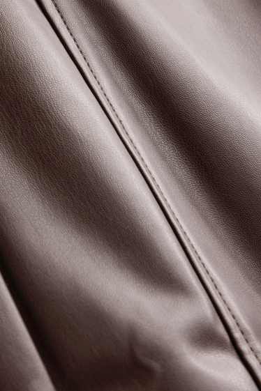 Damen - Hose - High Waist - Barrel Leg - Lederimitat - braun