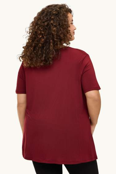 Dames - T-shirt - relaxed fit - bordeaux
