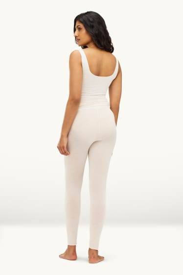 Damen - Unterziehhose mit Kaschmir-Anteil - beige-melange