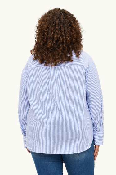 Dona - Brusa camisera - de ratlles - blau/blanc