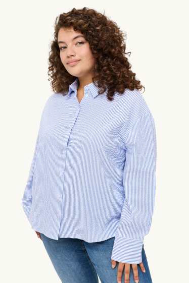 Dona - Brusa camisera - de ratlles - blau/blanc