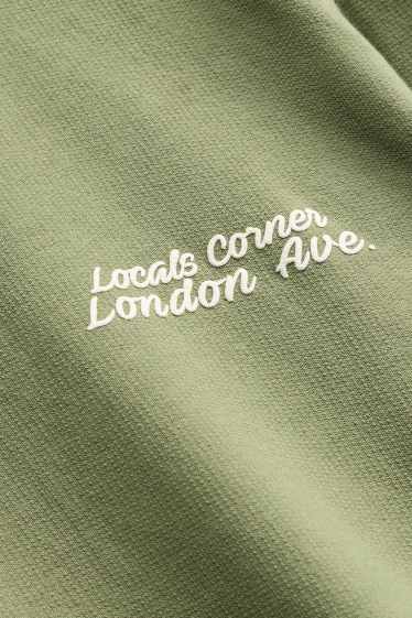 Heren - T-shirt - relaxed fit - groen / crème wit