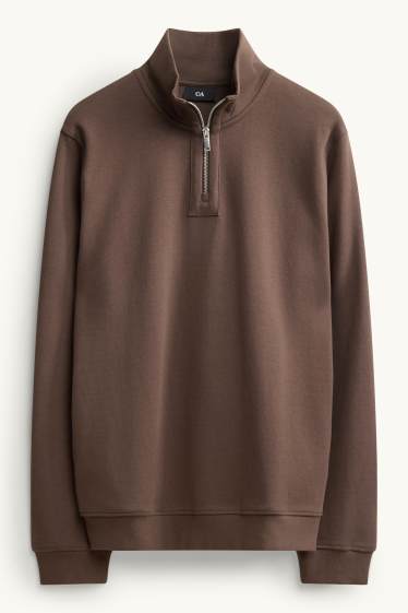 Men - Sweatshirt - brown-melange