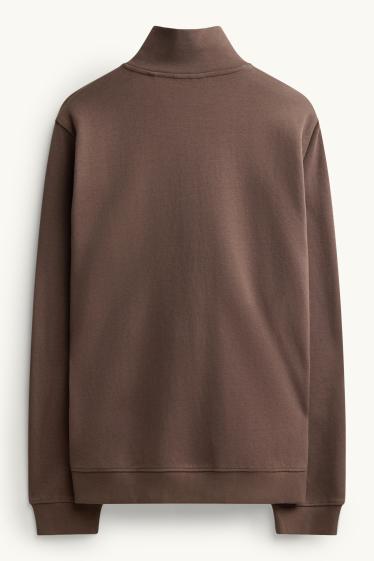 Men - Sweatshirt - brown-melange