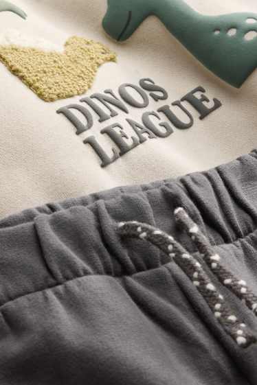 Neonati - Dinosauro - completo neonati - 2 pezzi - grigio / beige