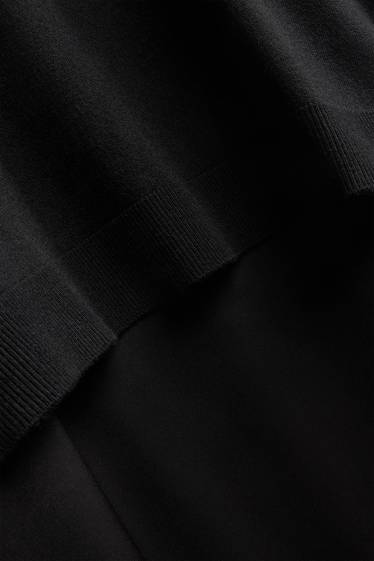 Women - Set - dress and jumper with band collar - black