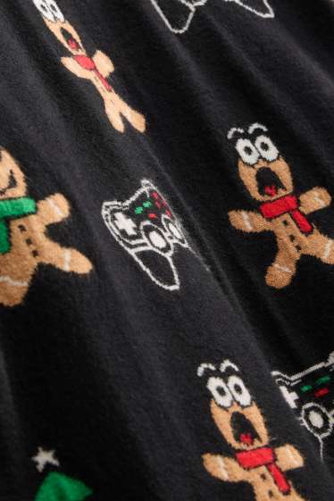 Bambini - Omino di pan di zenzero e abete - maglione natalizio - nero