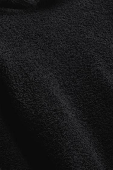Children Boys - Teddy fur hoodie - black