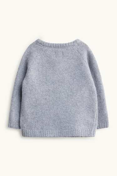 Bebeluși - băieți - Pinguin - pulover bebeluși - gri melanj