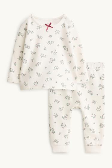Neonate - Vischio - pigiama neonati - 2 pezzi - verde / bianco crema