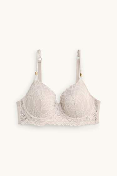 Femmes - Soutien-gorge avec armatures - DEMI - ampliforme - taupe