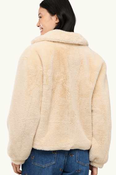 Donna - Giacca in pelliccia sintetica - bianco crema