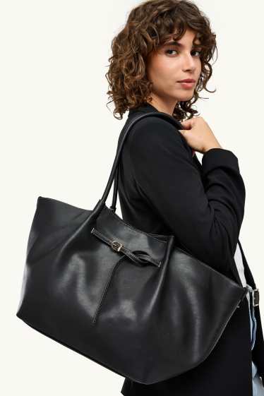 Donna - Shopper grande - similpelle - nero