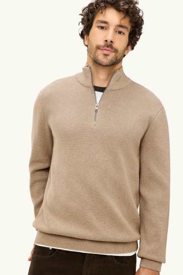 Uomo - Maglione - marrone chiaro