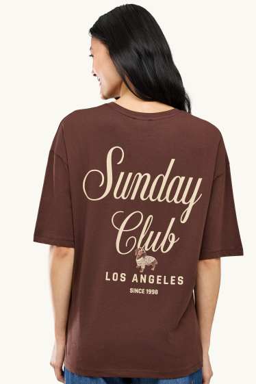 Femmes - T-shirt - Oversize - marron