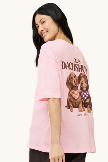 Femmes - T-shirt - Oversize - rose