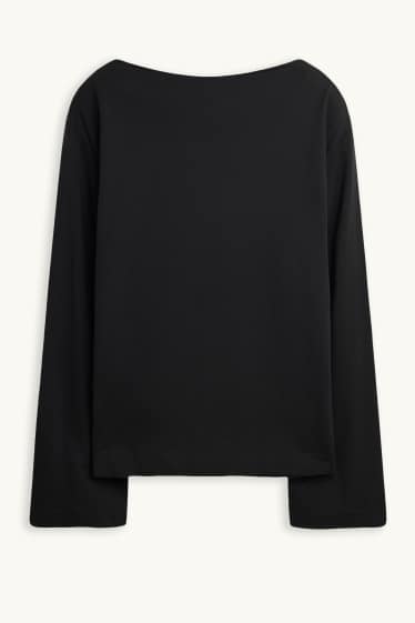 Dames - Longsleeve - relaxed fit - zwart