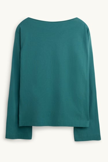 Dames - Longsleeve - relaxed fit - petrol