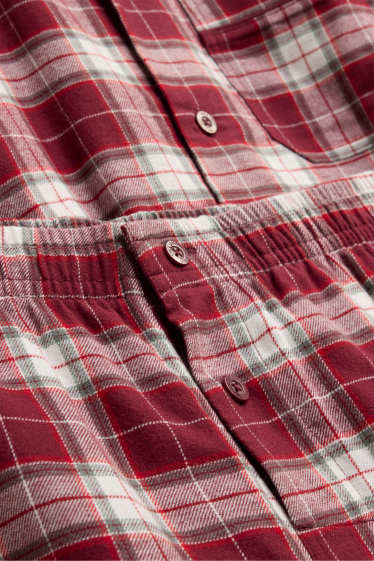 Men - Mini Me - men’s Christmas pyjamas - check - red / white