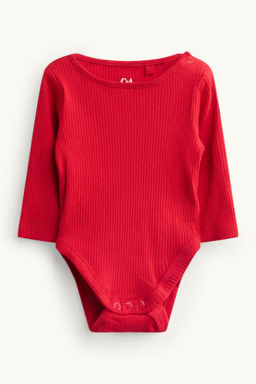 Bébés garçons - Renne - ensemble nouveau-né de Noël - 2 pièces - blanc / rouge