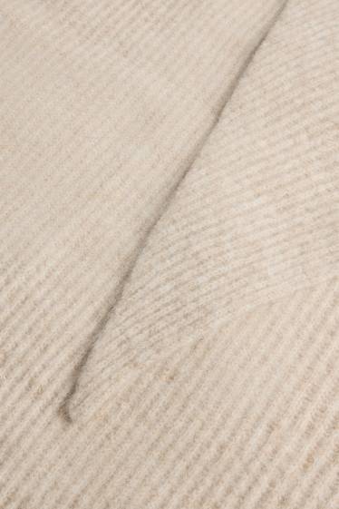 Donna - Sciarpa in maglia - a coste - beige chiaro