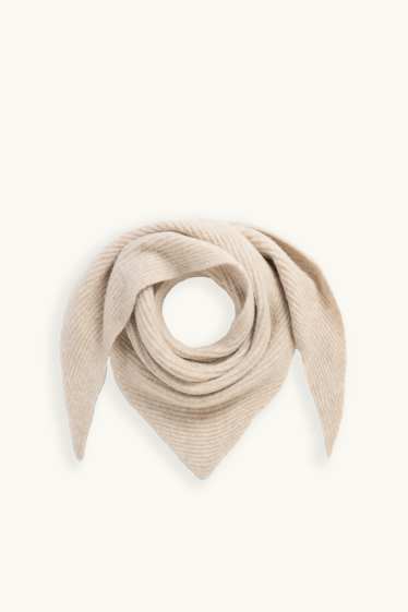 Donna - Sciarpa in maglia - a coste - beige chiaro