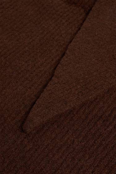 Donna - Sciarpa in maglia - a coste - marrone scuro