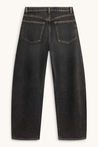 Damen - Barrel Jeans - Mid Waist - dunkeljeansgrau