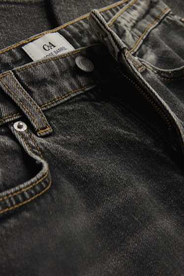 Damen - Barrel Jeans - Mid Waist - dunkeljeansgrau