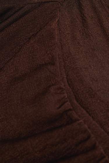 Damen - Langarmshirt - Slim Fit - dunkelbraun