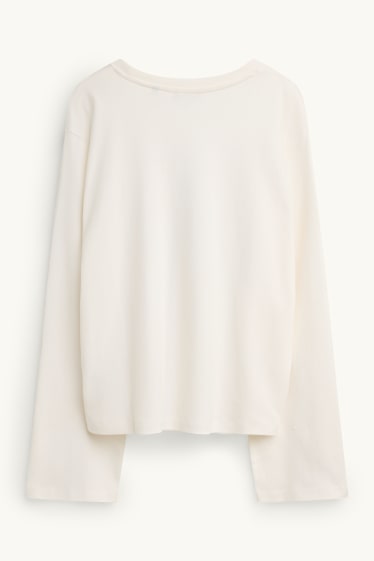 Damen - Langarmshirt - Regular Fit - cremeweiß
