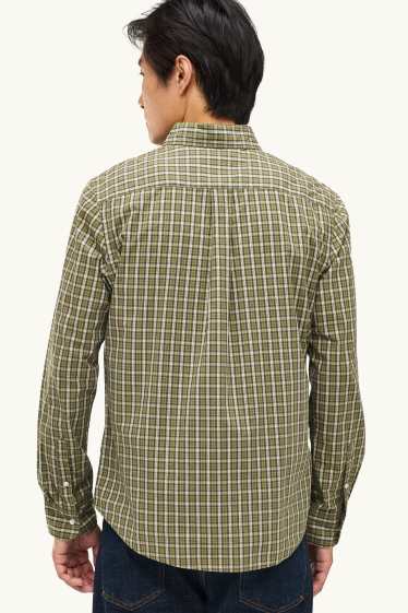 Men - Shirt - regular fit - button-down collar - check - green / cremewhite