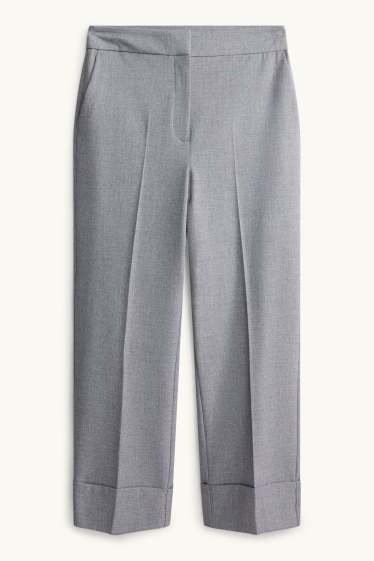 Dona - Pantalons formals - high waist - wide leg - gris jaspiat