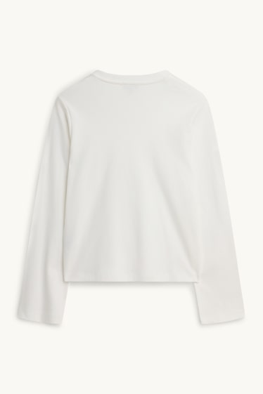 Femei - Tricou cu mânecă lungă - regular fit - alb