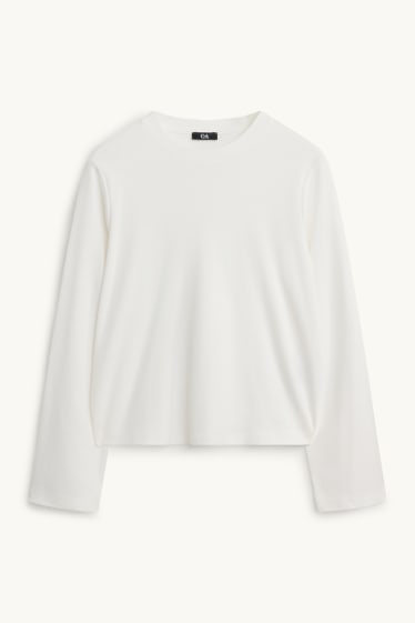 Femei - Tricou cu mânecă lungă - regular fit - alb