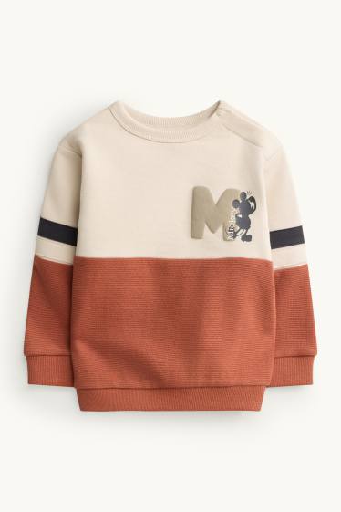 Baby: jongens - Mickey Mouse - babyoutfit - 2-delig - oranje / beige