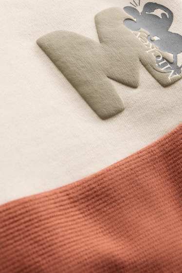 Baby: jongens - Mickey Mouse - babyoutfit - 2-delig - oranje / beige