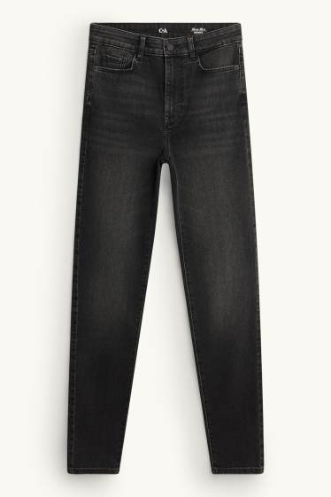 Damen - Skinny Jeans - High Waist - dunkeljeansgrau