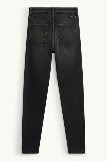 Damen - Skinny Jeans - High Waist - dunkeljeansgrau