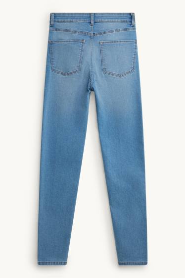 Dames - Skinny jeans - high waist - jeansblauw