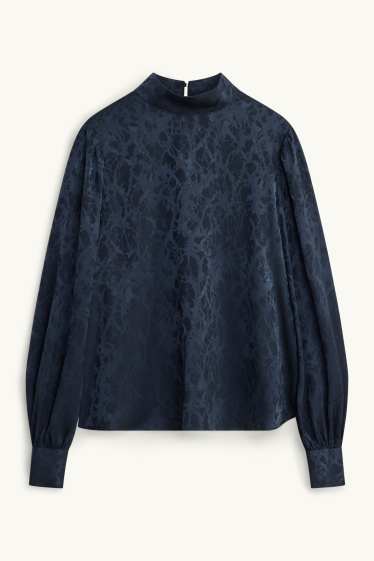 Dames - Blouse - met patroon - donkerblauw