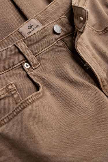 Donna - Barrel jeans - vita media - marrone