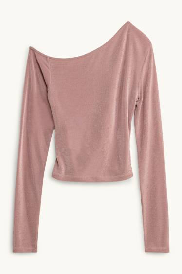 Damen - Langarmshirt - Slim Fit - zartrosa