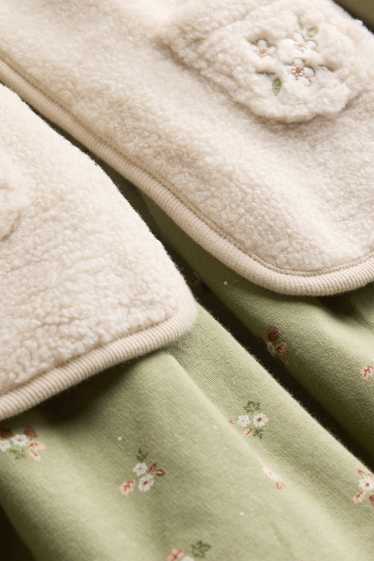 Neonate - Fiorellini - completo per neonate - 2 pezzi - verde chiaro