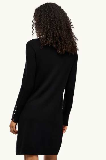 Femei - Rochie din tricot - straight fit - negru